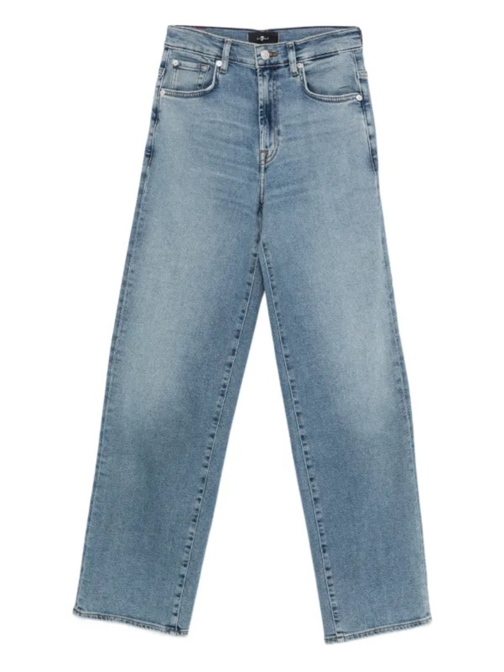 7 For All Mankind Straight Leg Jeans - Light Blue Wash